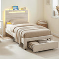 Twin Bed Frame with Storage Drawer O137339