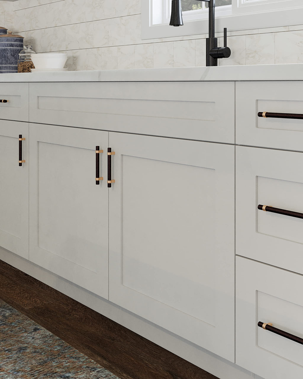 White Shaker Style Bridge Cabinet W2318
