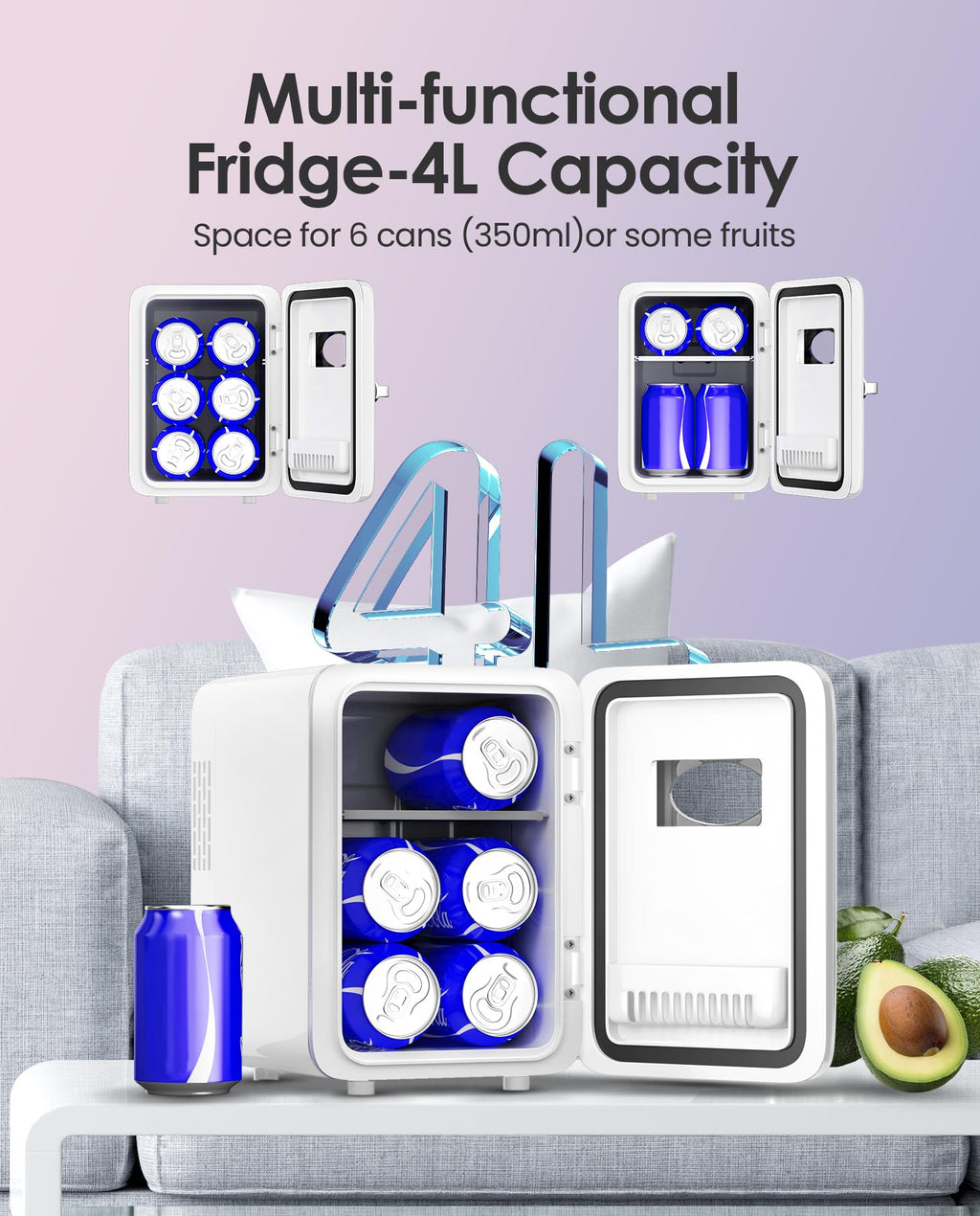 4L Pearly White Mini Skincare Fridge L66291