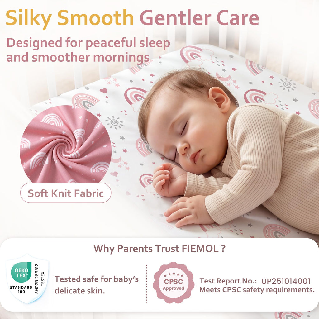 3 Pack Fitted Crib Sheets 52”x28” C9770