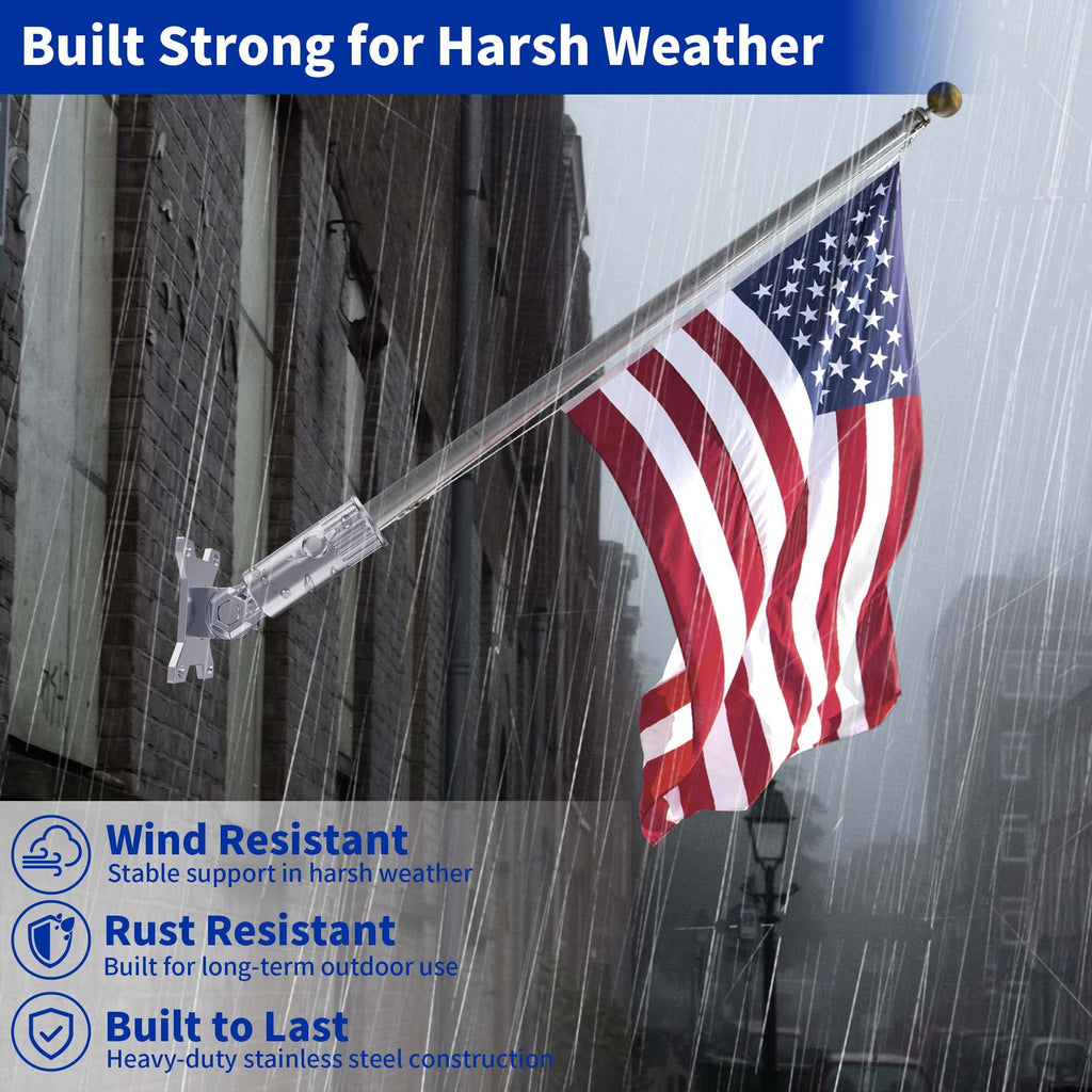 Flag Pole Holder, 316 Stainless Steel, 180° Adjustable Q5816