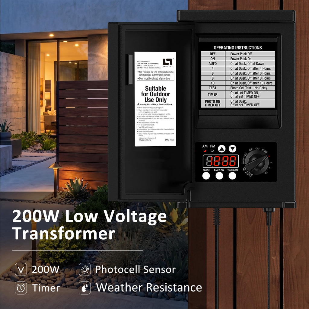 200W Low Voltage Landscape Transformer N8679