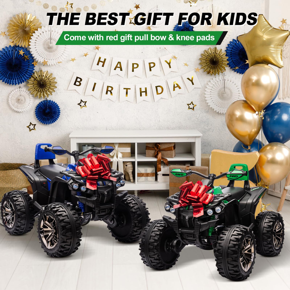 Green 24V 4 Wheeler ATV with Remote Control C32784
