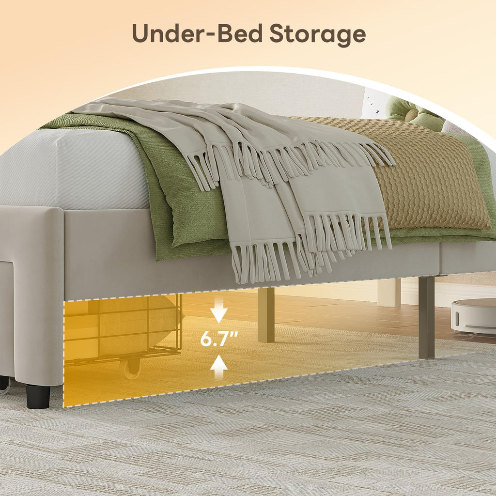 Twin Bed Frame with Storage Drawer O137339