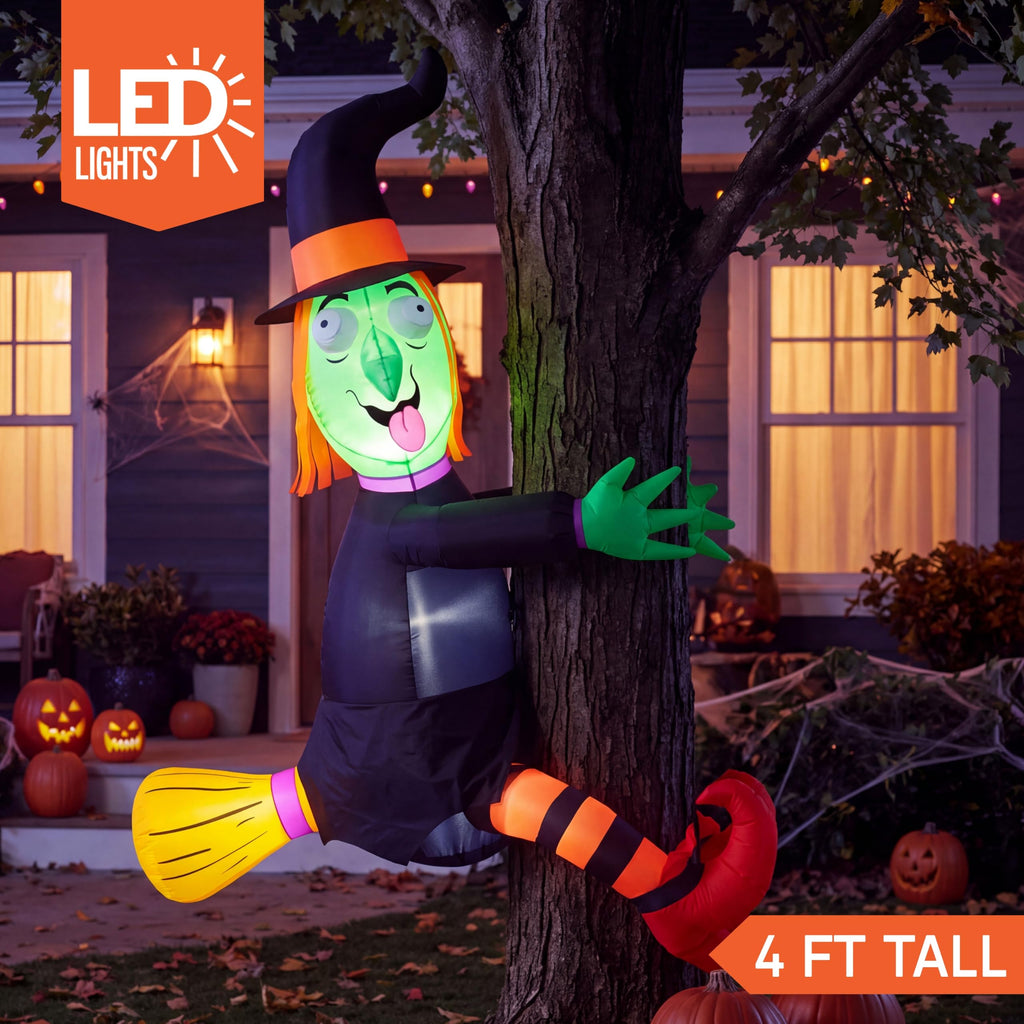 4FT Inflatable Witch with LED Lights Q49356