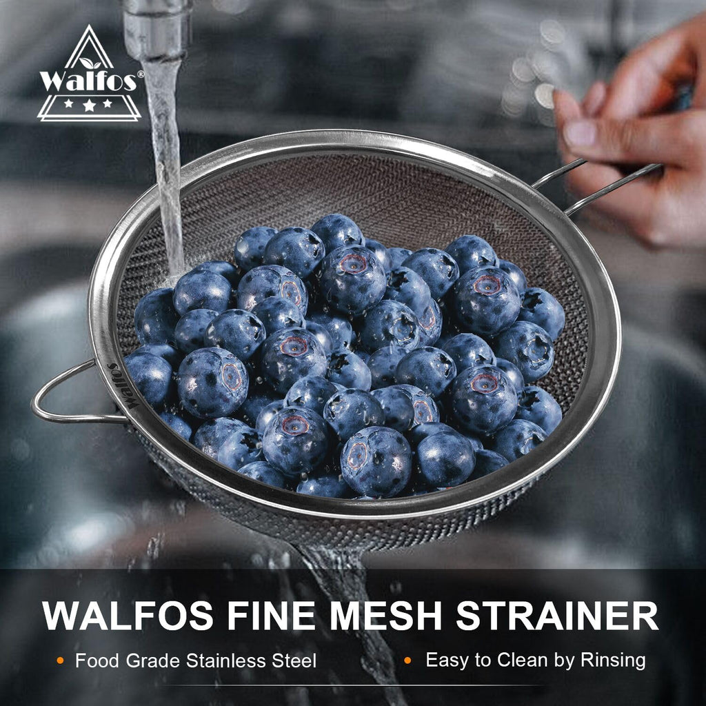Large Fine Mesh Stainless Steel Strainer Set of 2 Q9245