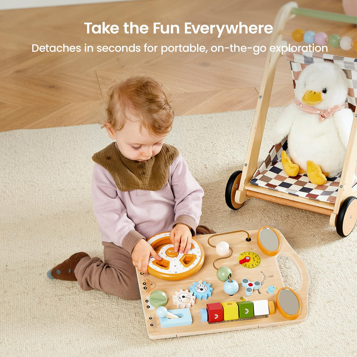 Wooden Baby Walker with Wheels G6168
