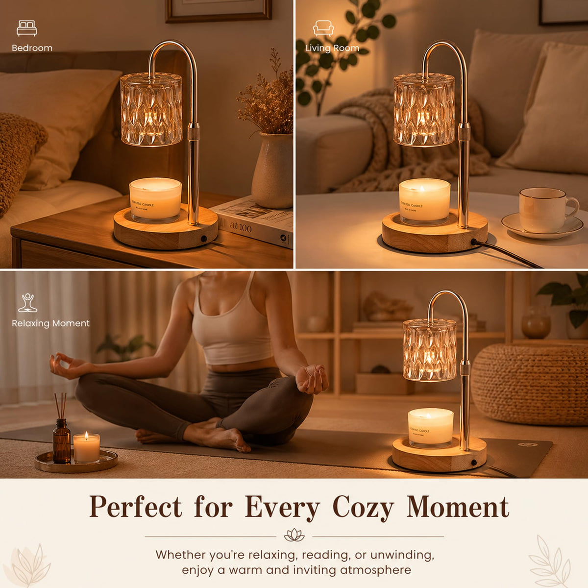 Candle Warmer Lamp with Timer Dimmable Adjustable Height H5716