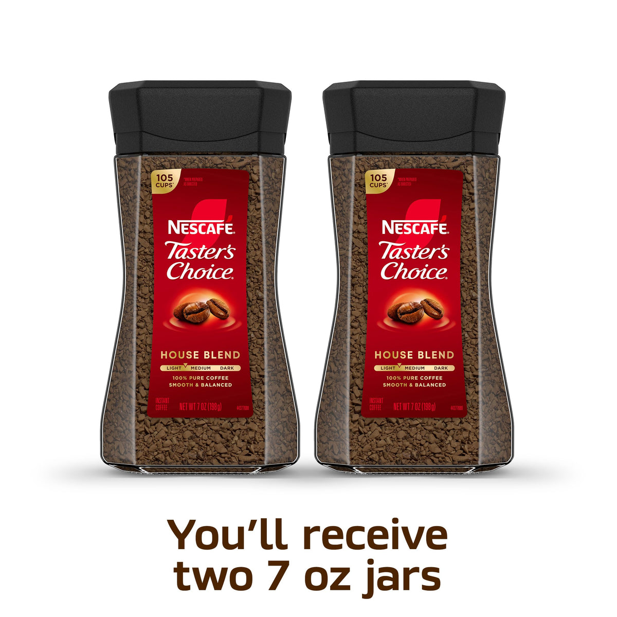 Instant Coffee Light Medium Roast 2 Jars 7 Oz Each K2654