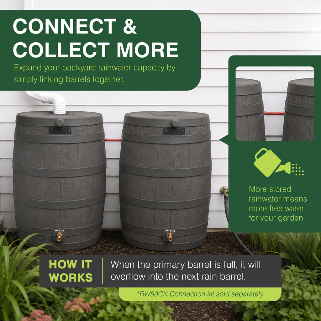 50 Gallon Oak Water Collection Barrel O628570