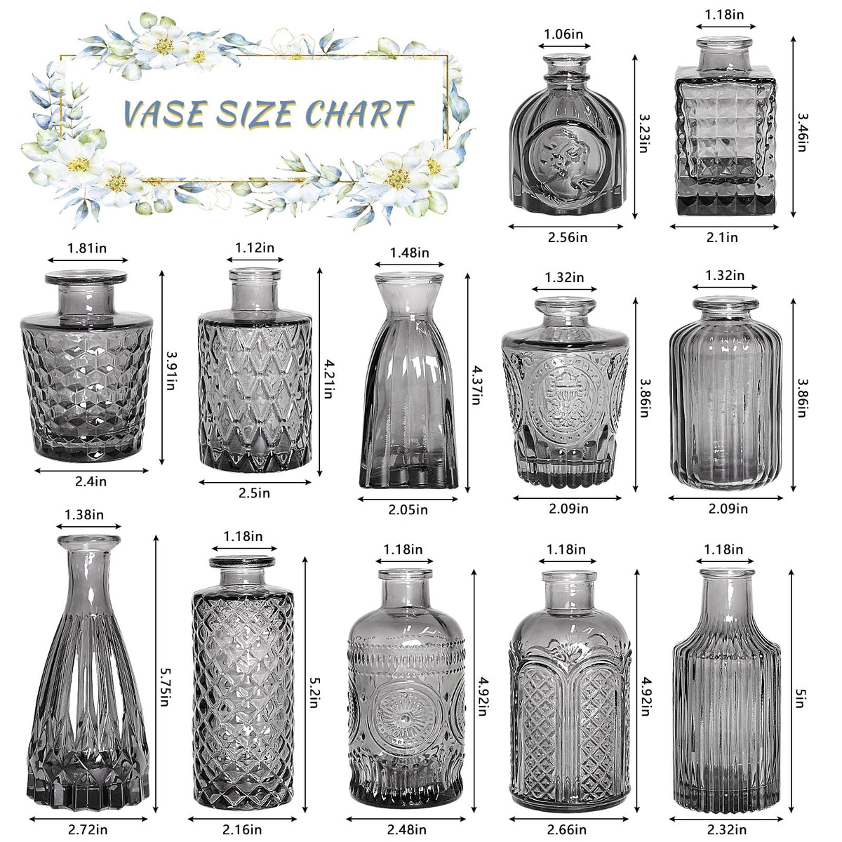 Glass Bud Vases Set of 12 K635