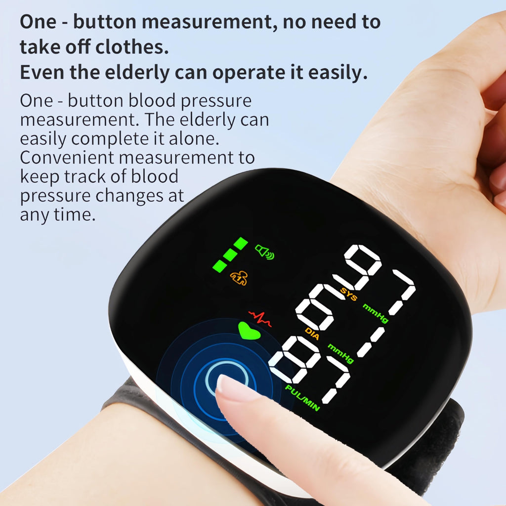 Wrist Blood Pressure Monitor with LCD Display and Voice Guide T506748