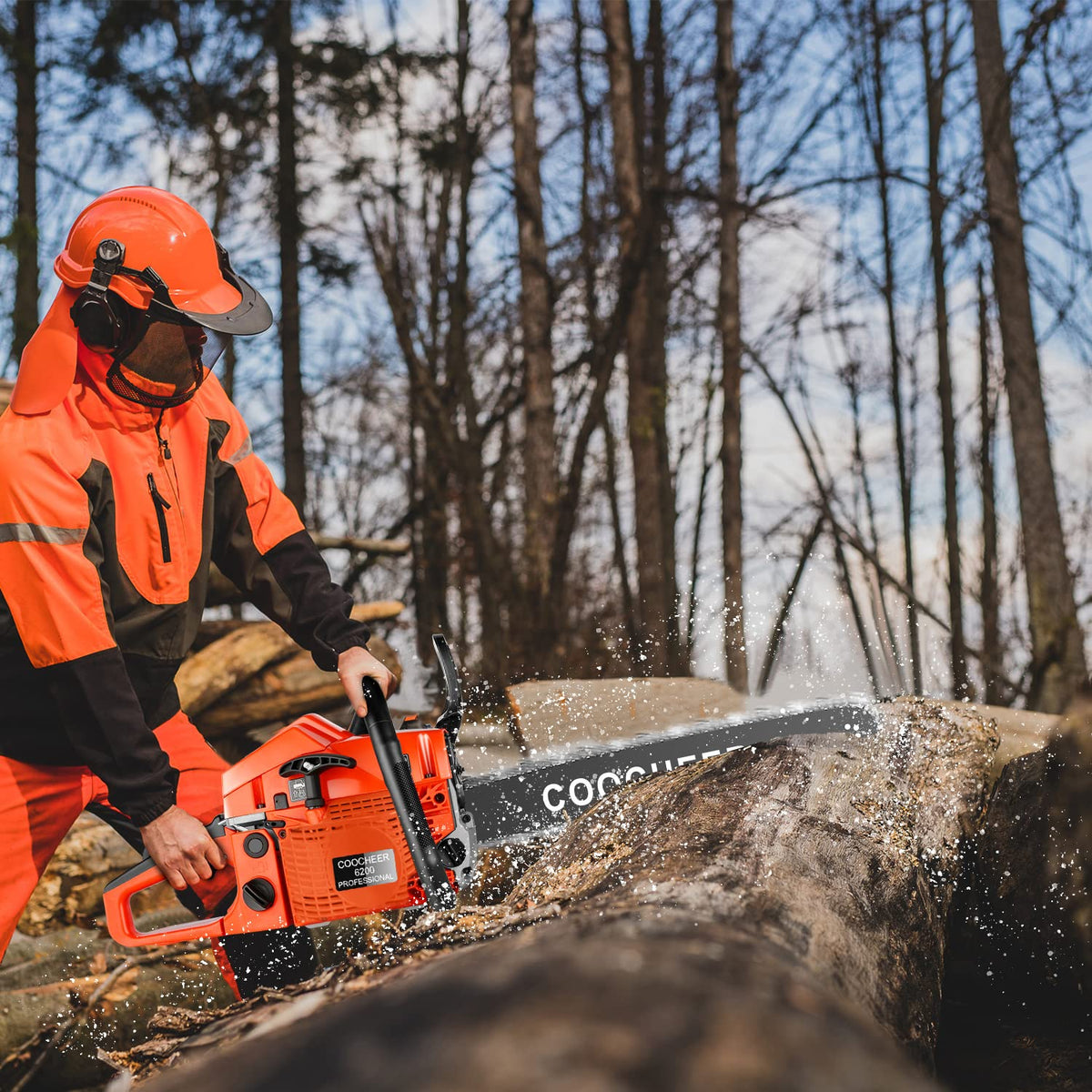 62CC 20 Inch 2-Cycle Gas Chainsaw with Carrying Bag P563