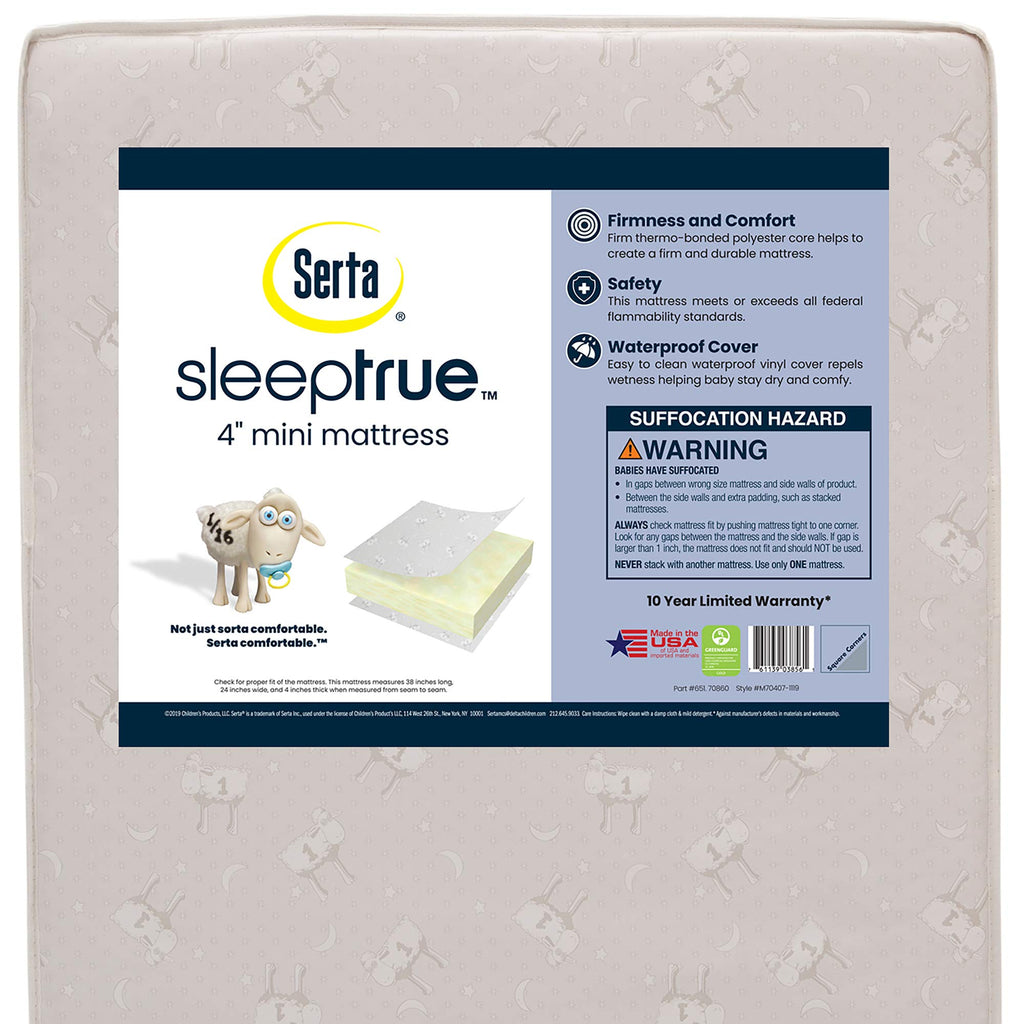 Mini Crib Mattress and 3 Pack Fitted Mini Crib Sheet Set B98808