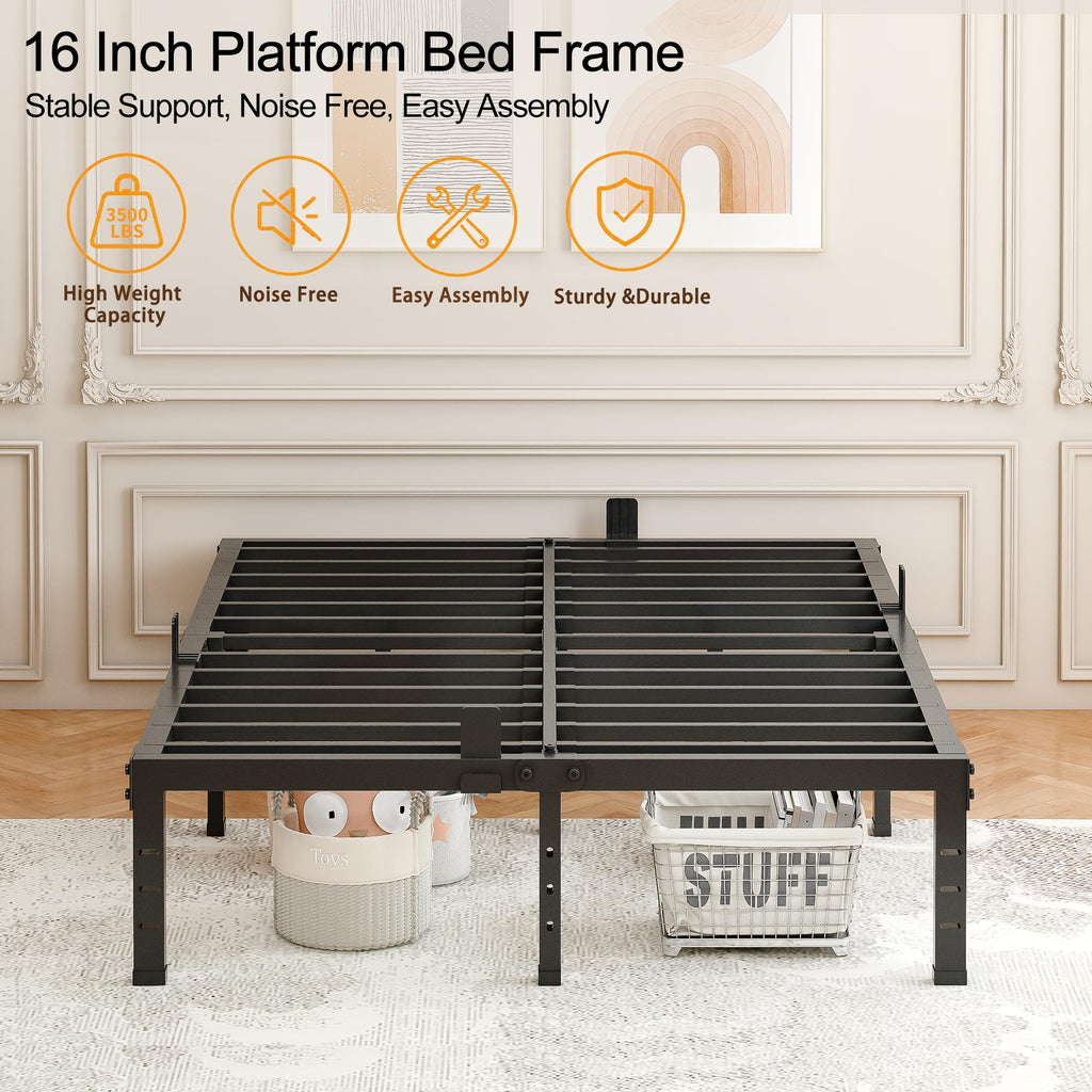 16 Inch Heavy Duty Metal Platform Bed Frame Full Size M795718