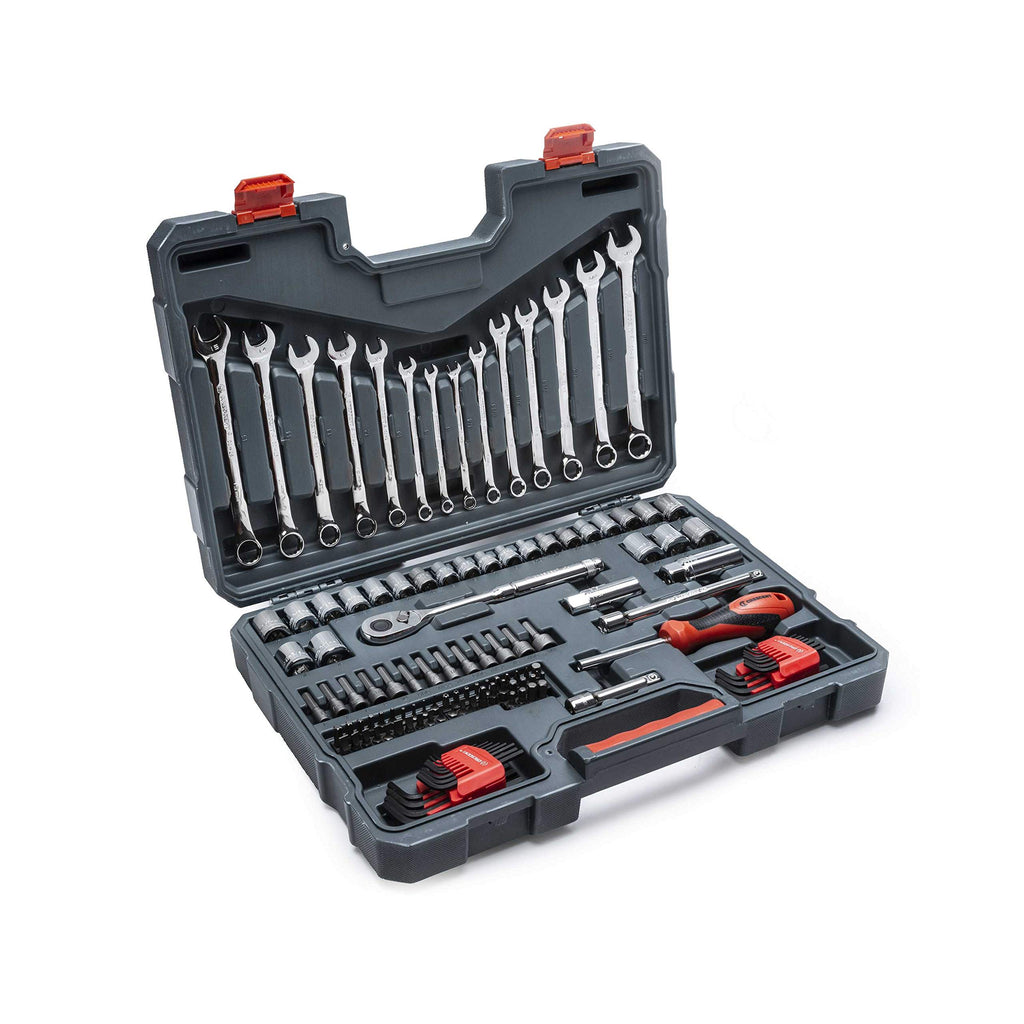 128 Piece 3/8" Drive 12 Point SAE/Metric Mechanics Tool Set W404