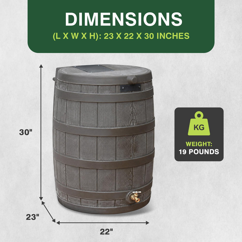50 Gallon Oak Water Collection Barrel O628570