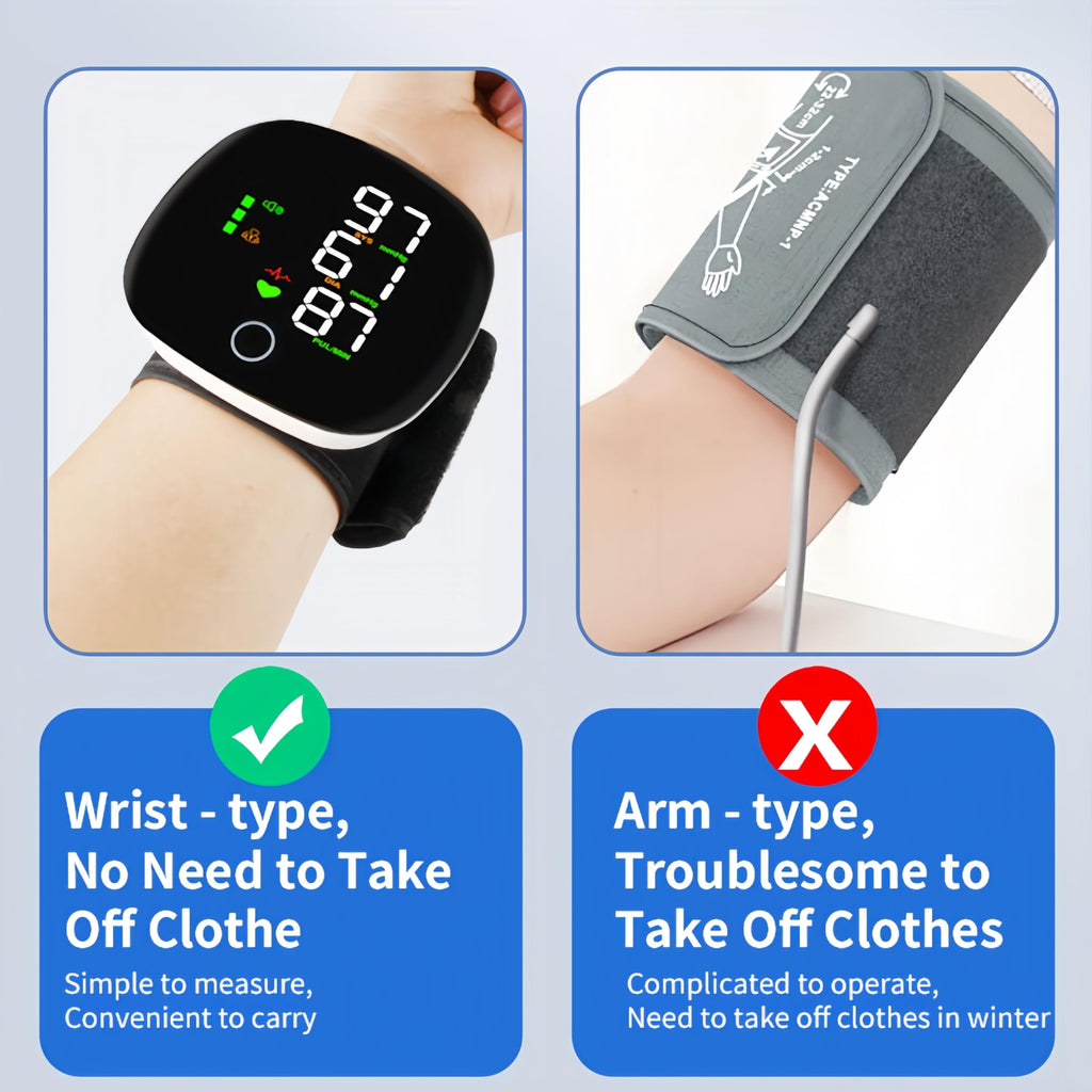 Wrist Blood Pressure Monitor with LCD Display and Voice Guide T506748