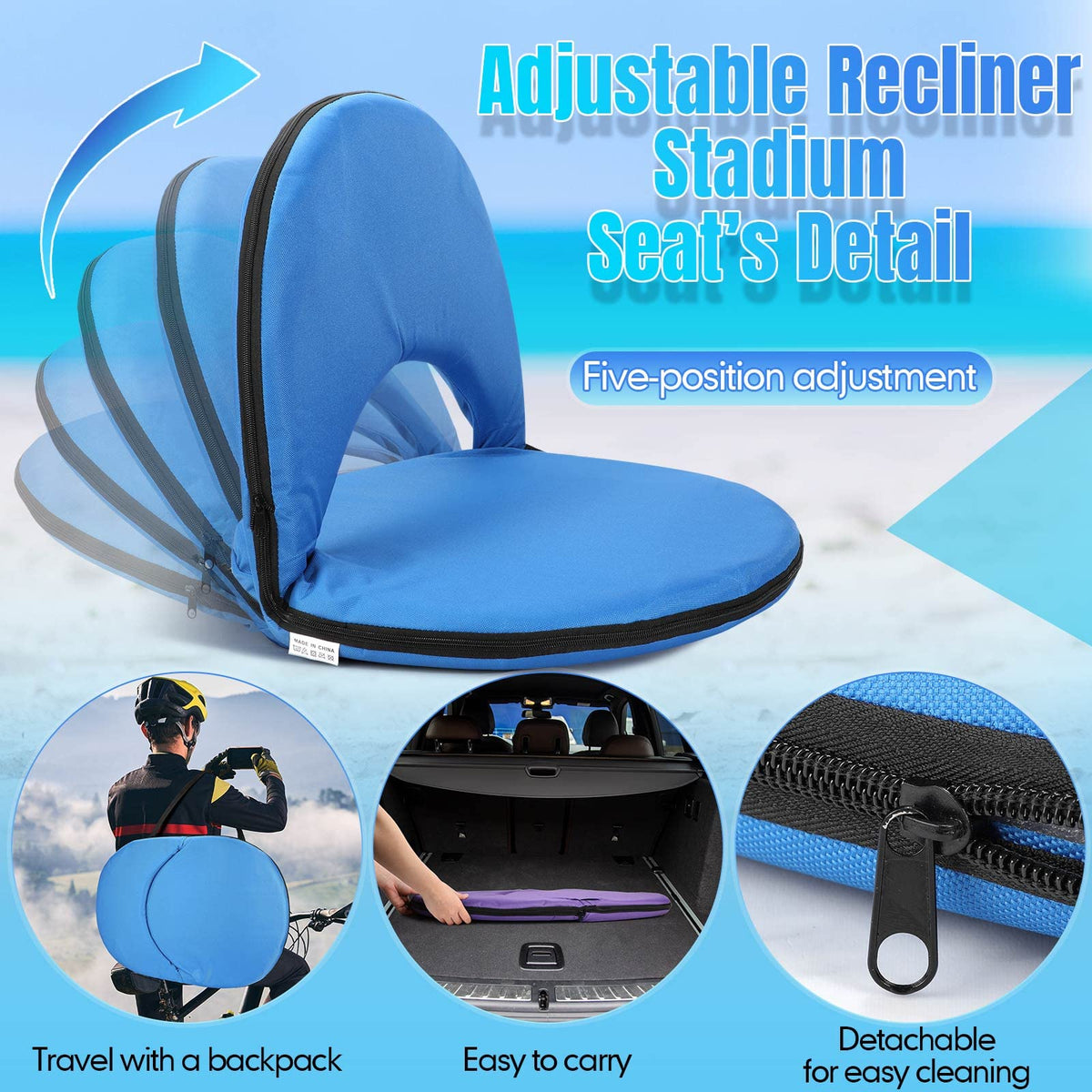 4 Pcs Stadium Seats with Back Support V841