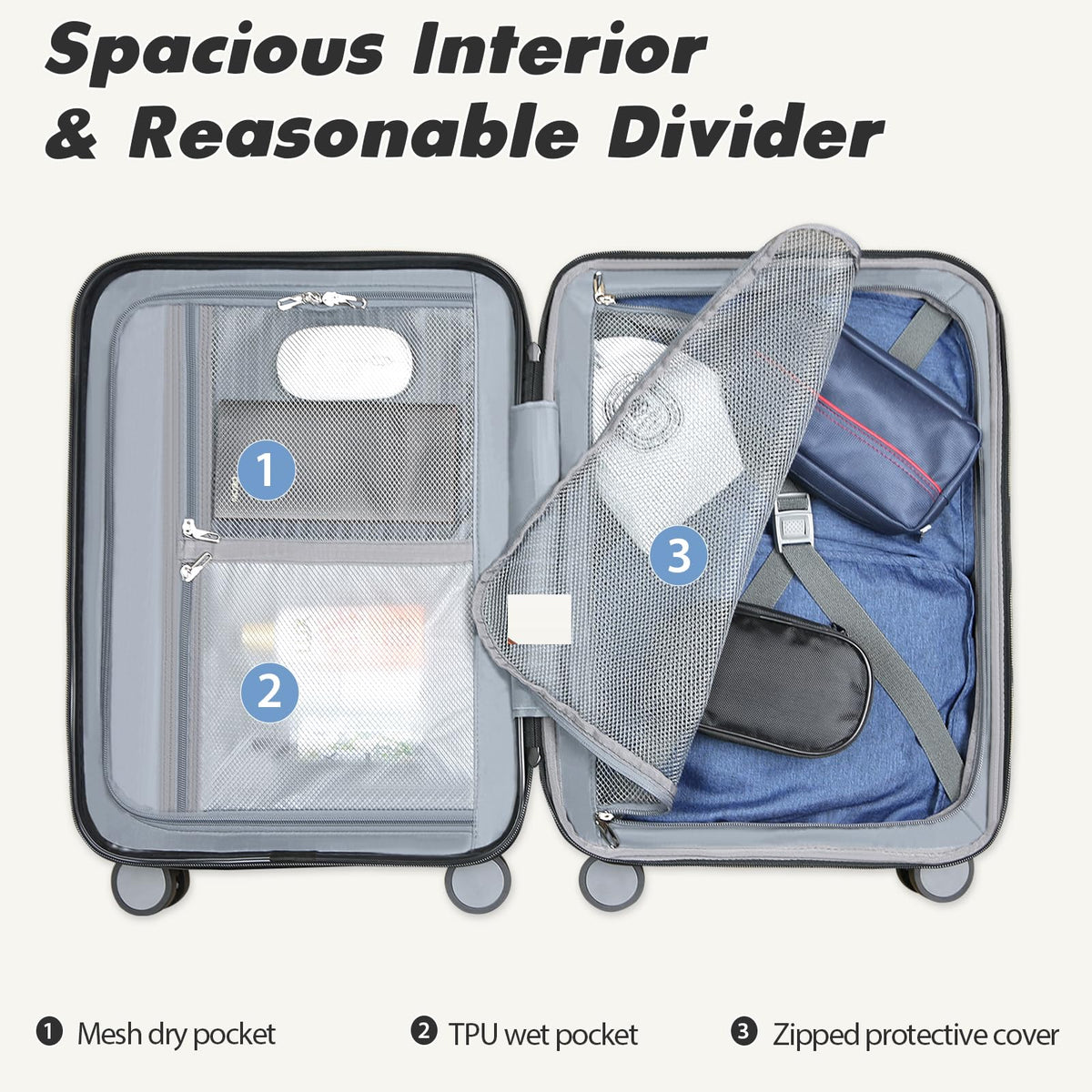 20" Expandable Hardshell Spinner Carry-On with TSA Lock S4044