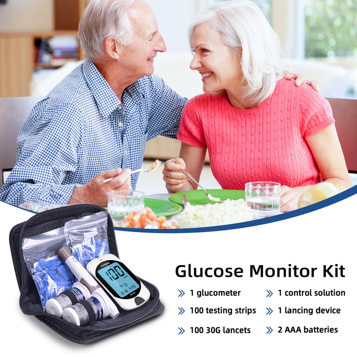 Blood Glucose Monitor Kit & 200 Test Strips J652655