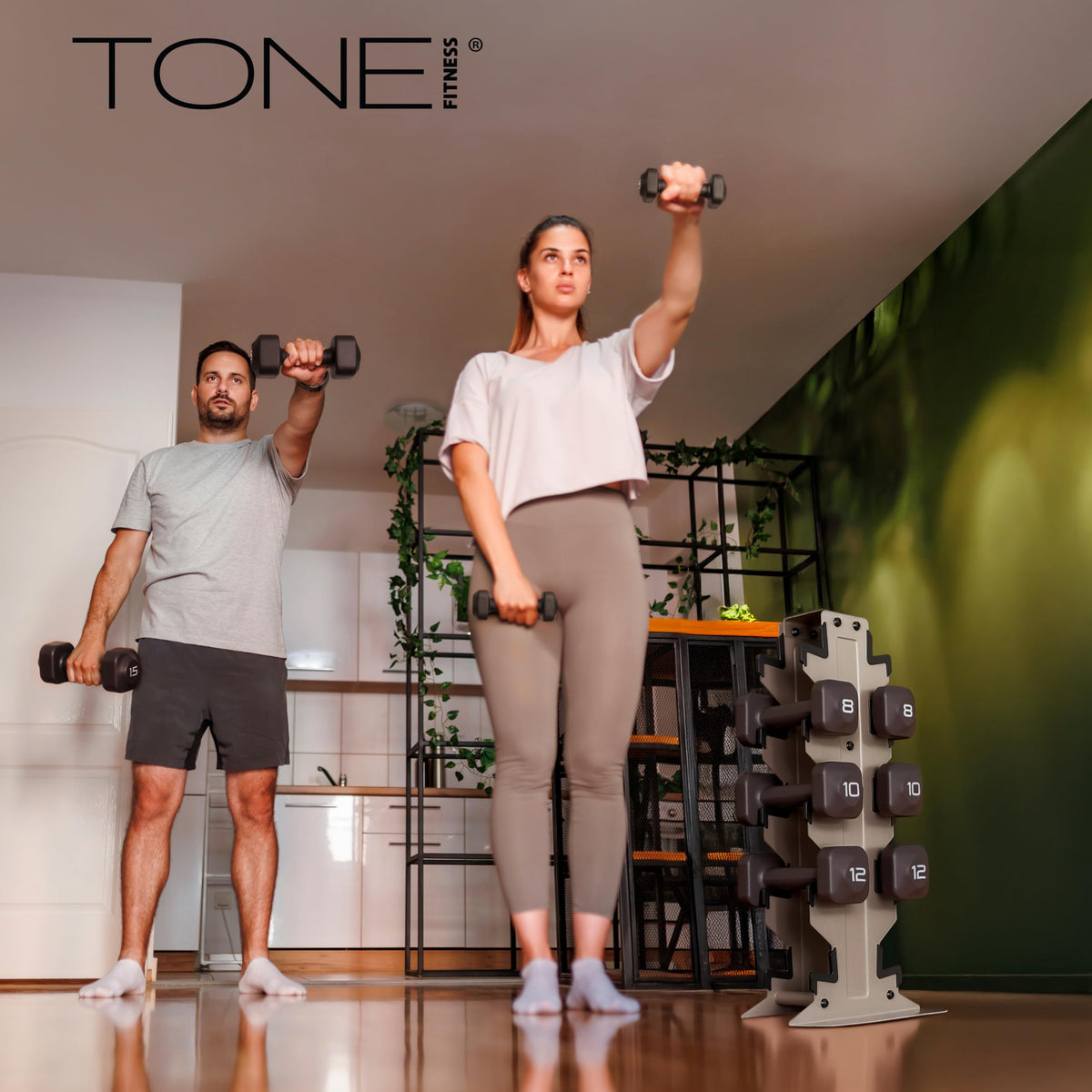 Neoprene Dumbbell Set with Storage Rack P80229