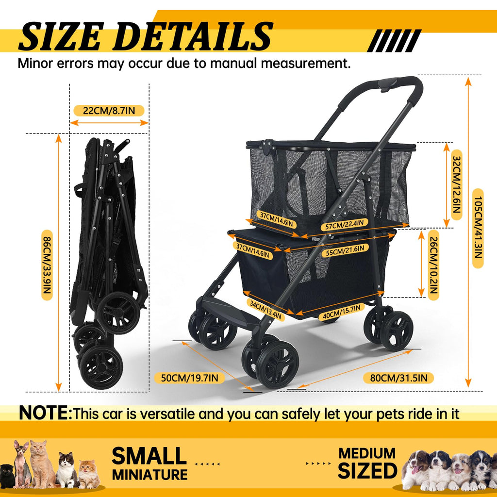 2-in-1 Folding Shopping Cart & Pet Stroller B380827
