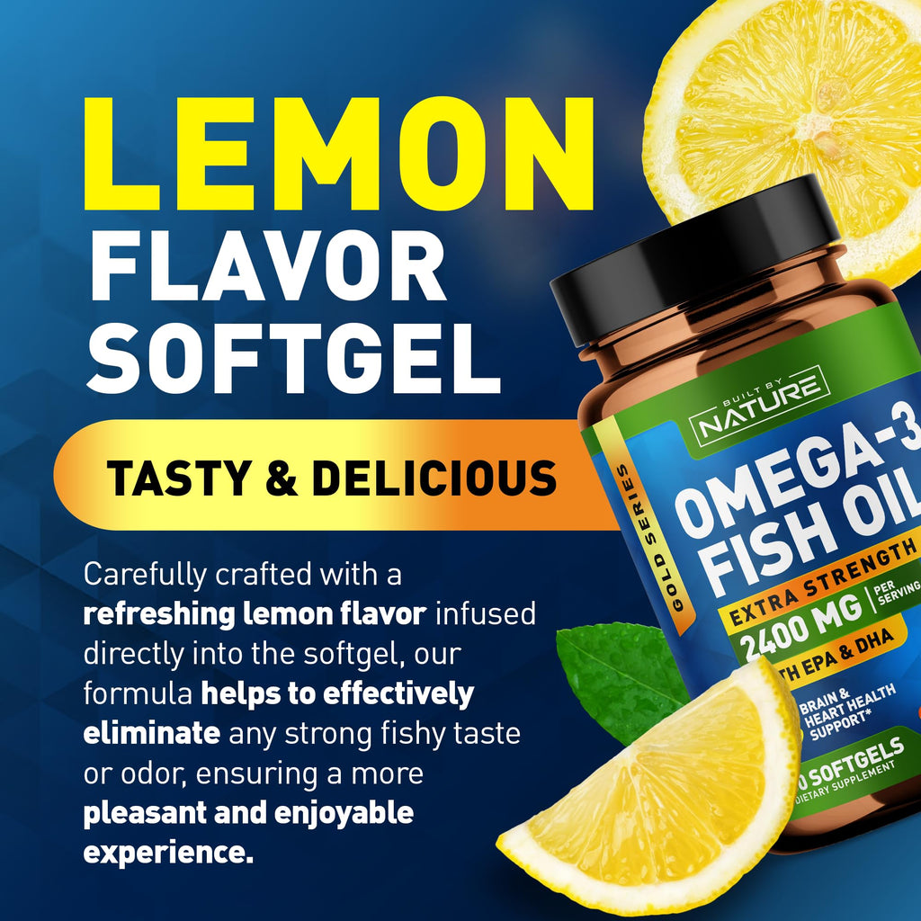 Omega 3 Fish Oil Soft Gels 2400 mg 60 Softgels D78979