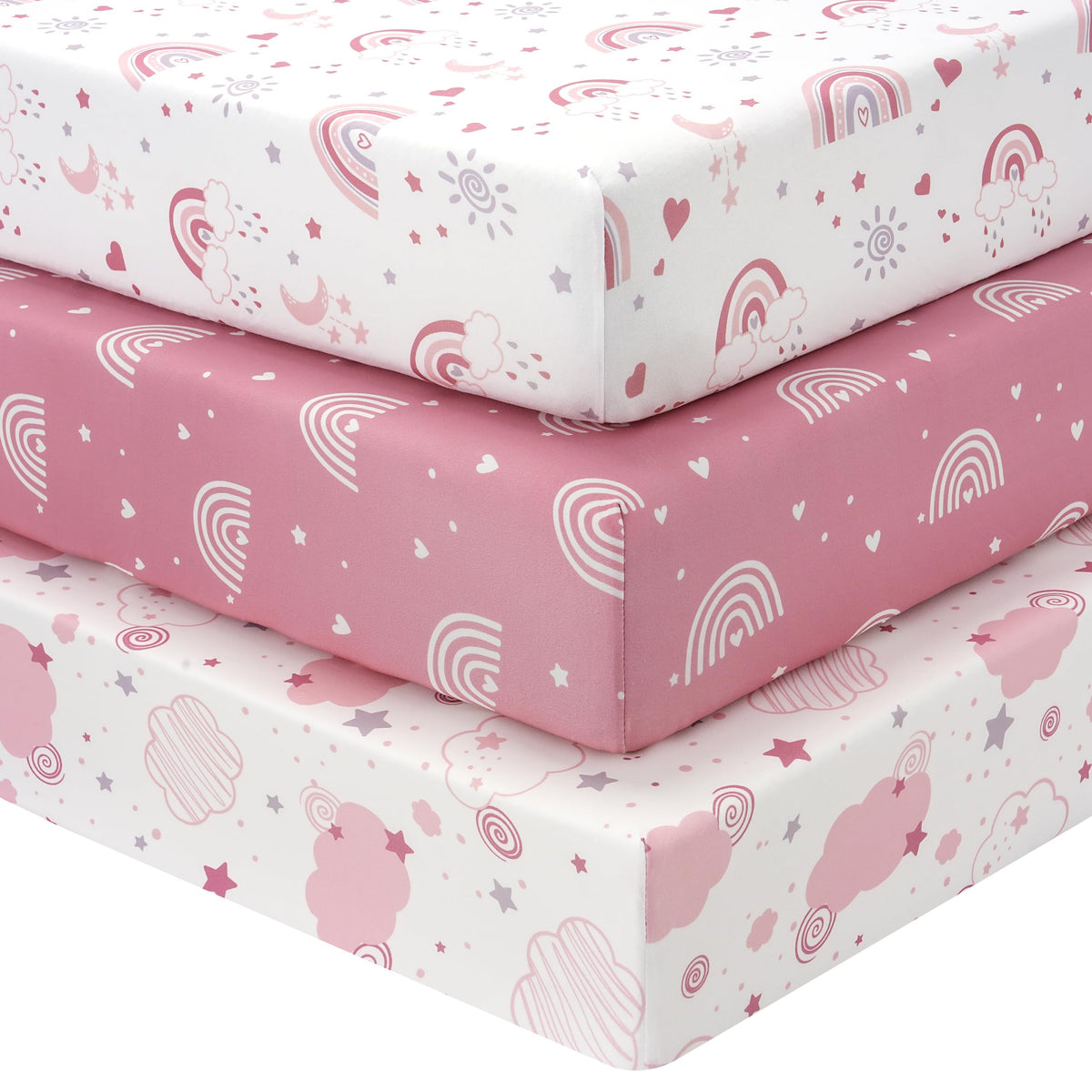 3 Pack Fitted Crib Sheets 52”x28” C9770