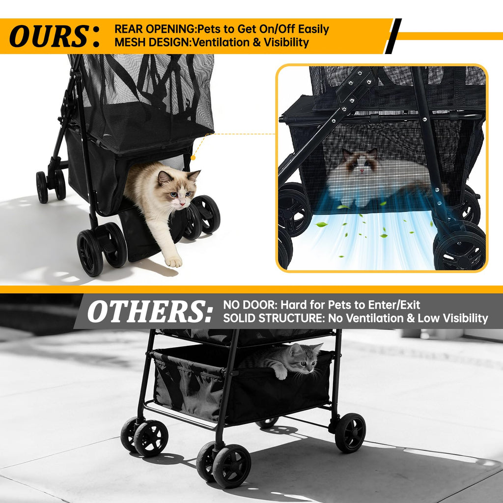 2-in-1 Folding Shopping Cart & Pet Stroller B380827