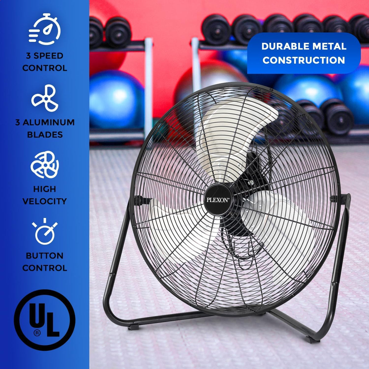 20" High Velocity Floor Fan 2 Pack O7766