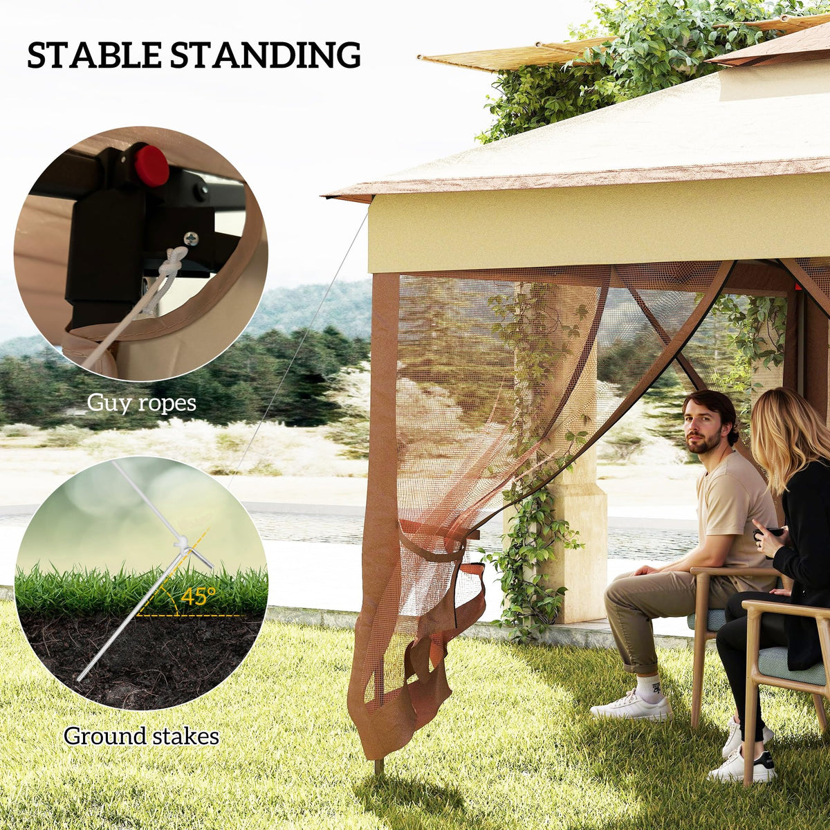 11' x 11' Pop Up Canopy with Removable Zipper Netting K7932