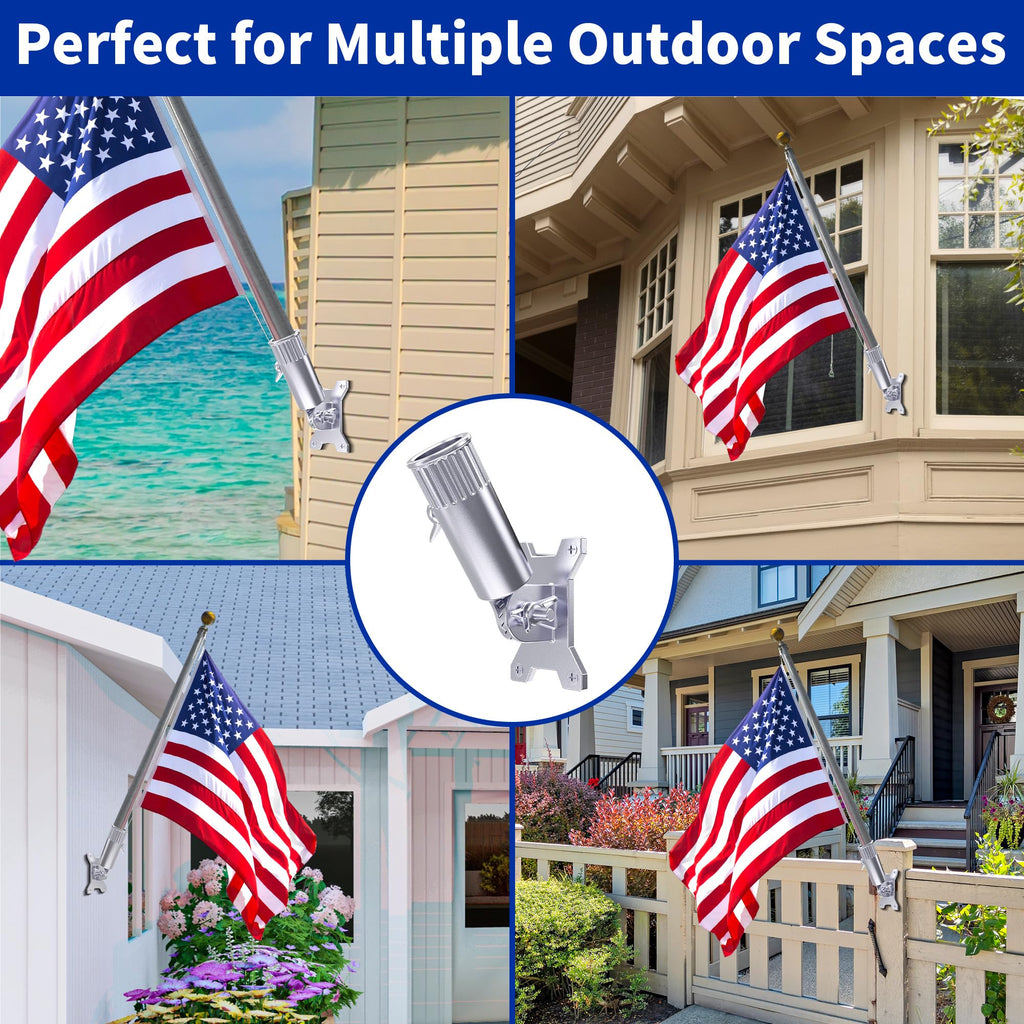 Flag Pole Holder, 316 Stainless Steel, 180° Adjustable Q5816