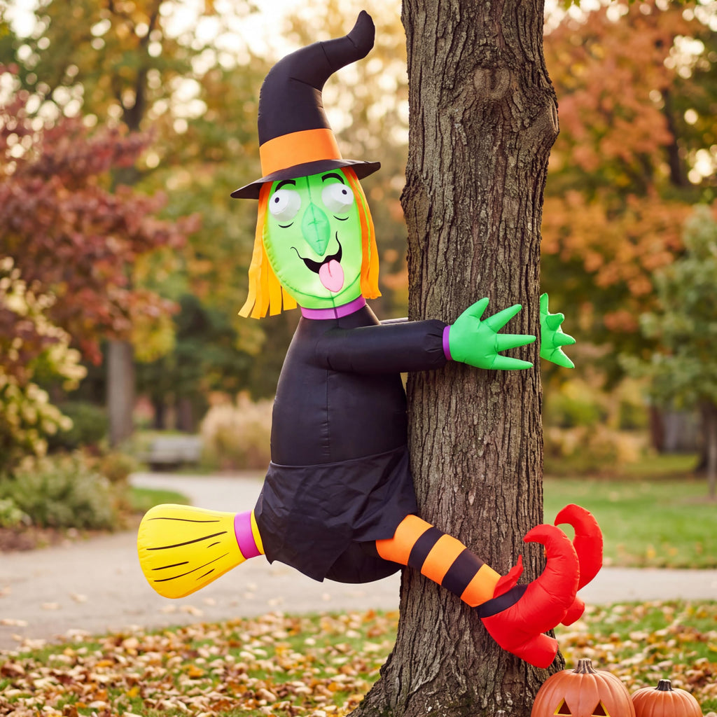 4FT Inflatable Witch with LED Lights Q49356