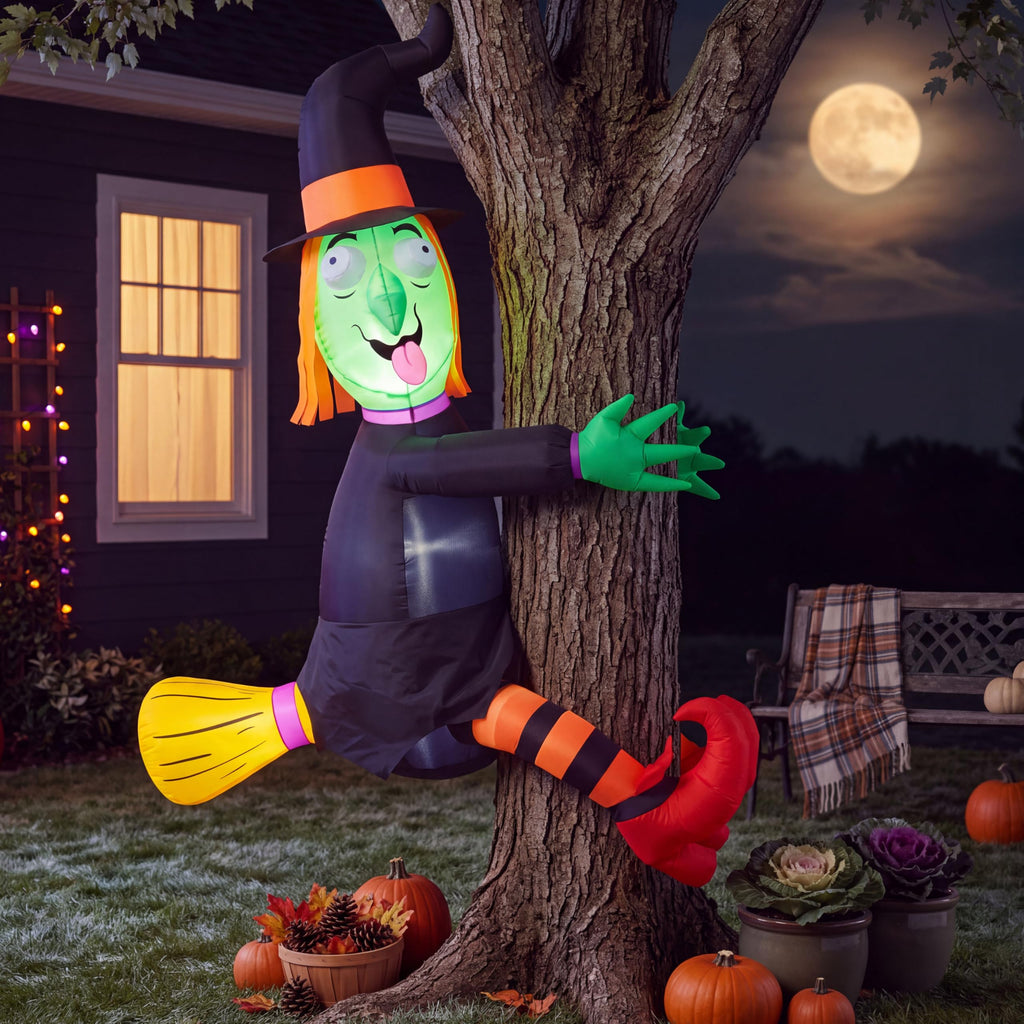 4FT Inflatable Witch with LED Lights Q49356