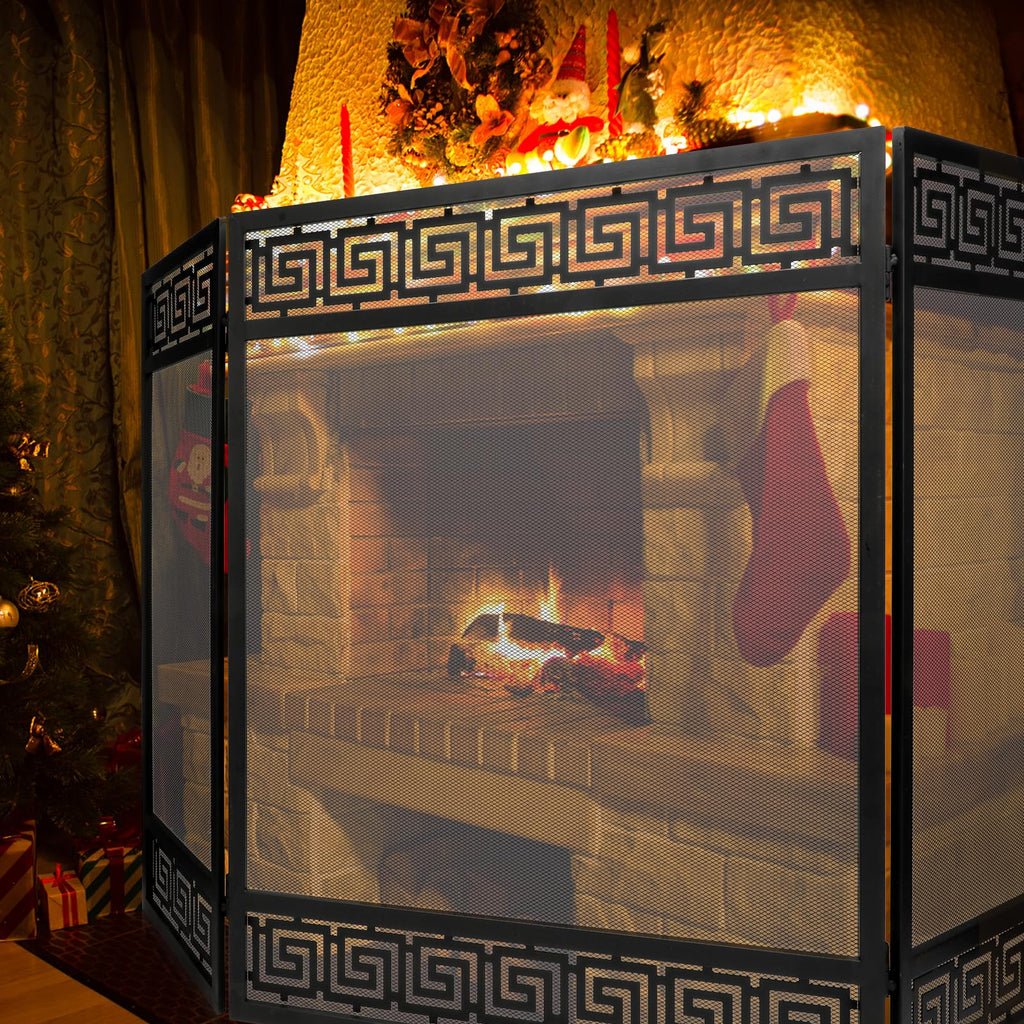50"x32" 3 Panel Steel Fireplace Screen E400681