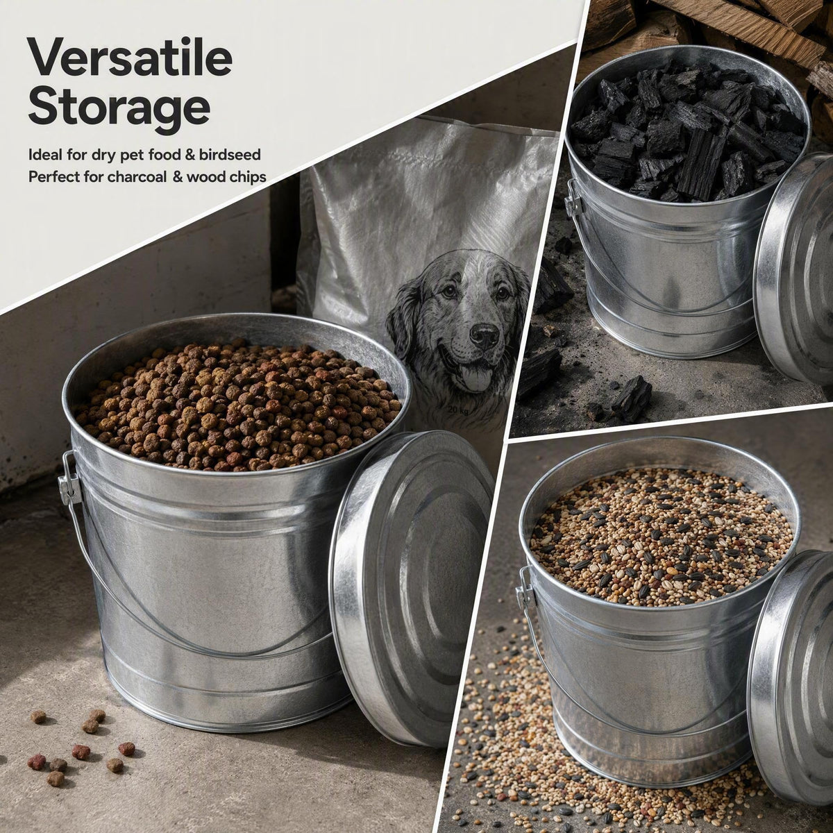 6 Gallon Galvanized Steel Storage Can with Locking Lid A56367