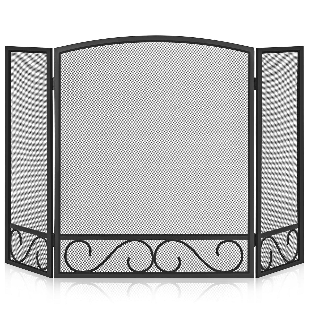 3 Panel Wrought Iron Fireplace Screen P71416
